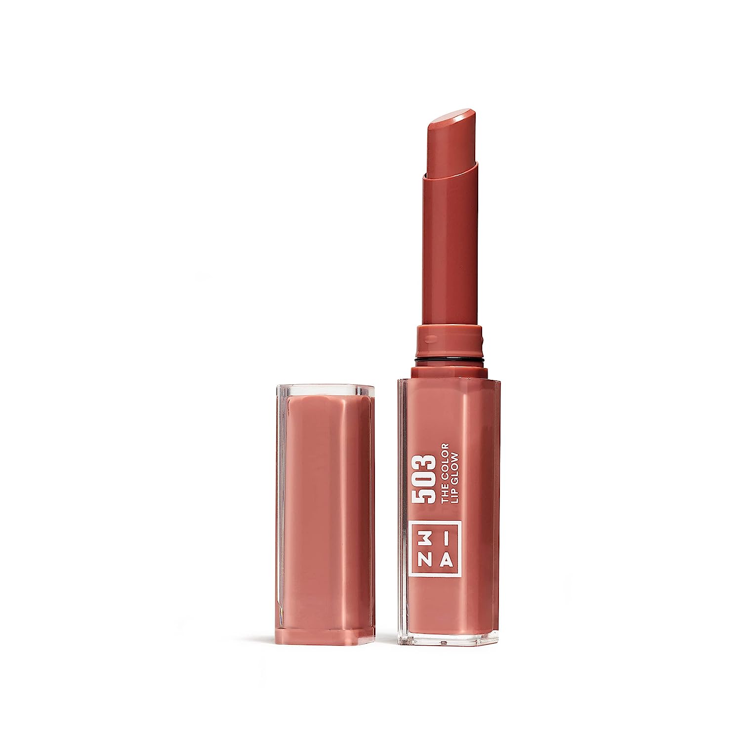 3ina Makeup - The Color Lip Glow 503 - Nude Rose Lipstick - Glowy Juicy Lip Pen with Vitamin E for Nourishing Lips - Lip Balm Highly Pigmented - Vegan - Cruelty Free