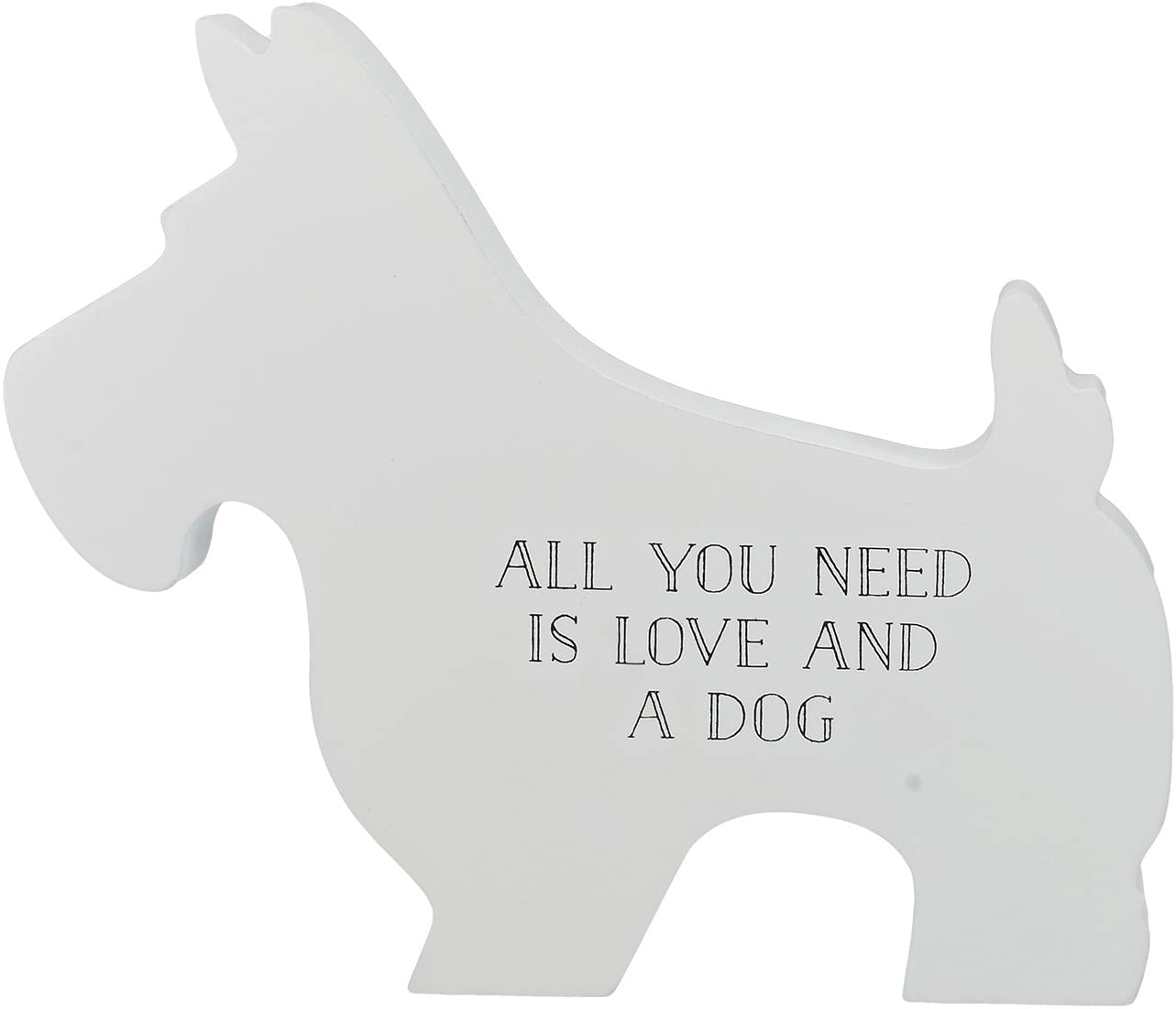 Creative Tops 16 x 2.5 x 19 cm Freestanding Wooden Dog Ornament – White