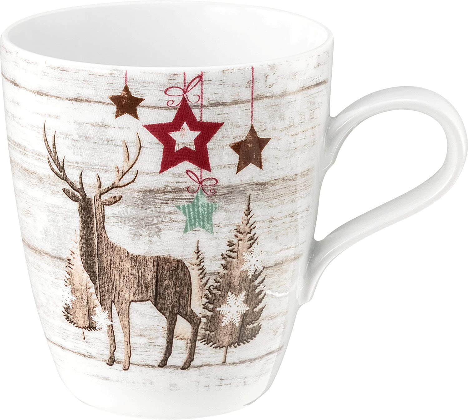 Seltmann Weiden Seltmann 001.753898 Life Porcelain Mug with Handle, Round, Green, 0.40 L, 12.8 cm Diameter, 10.3 cm Height