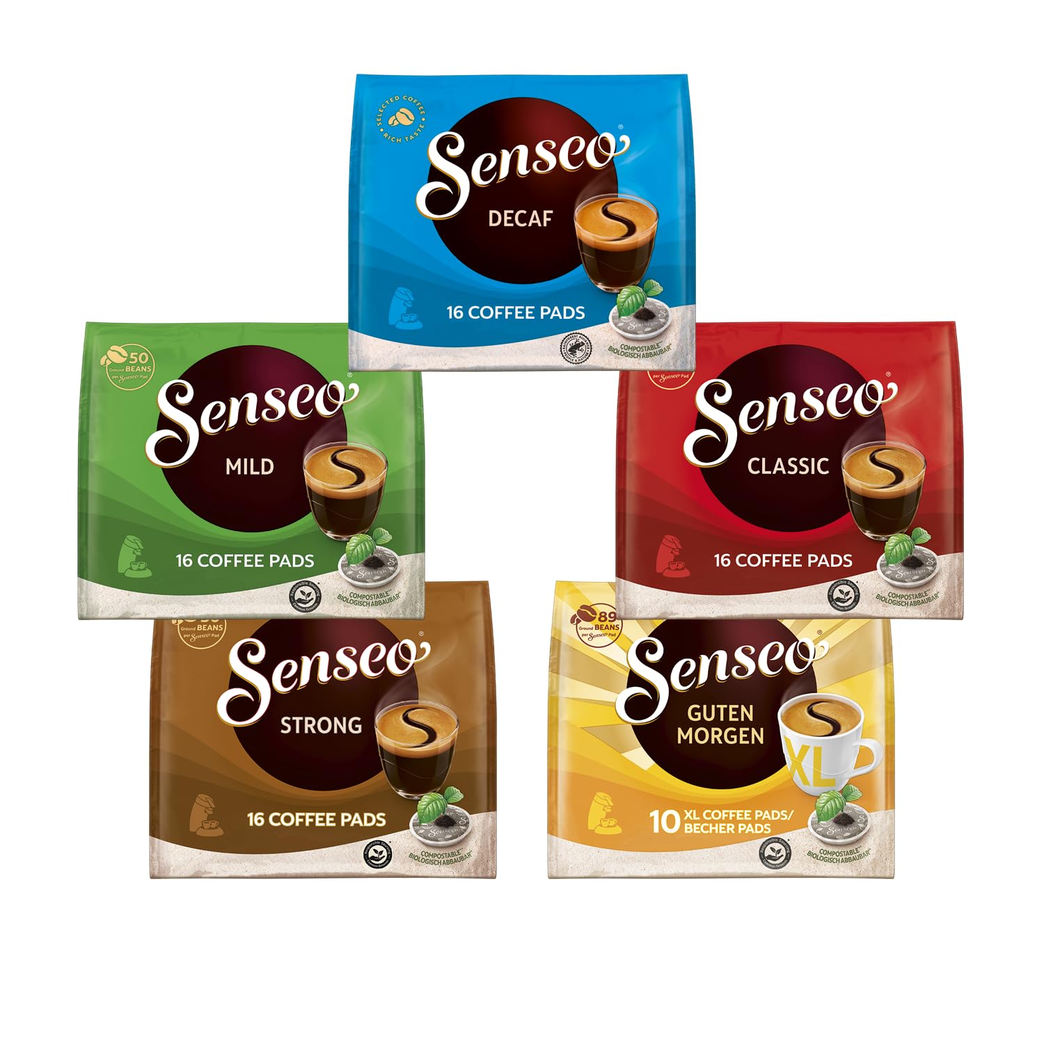 Senseo Pads Tasting Box 5 Varieties Variety Pack 5 x 16 Drinks 80 Coffee Pods