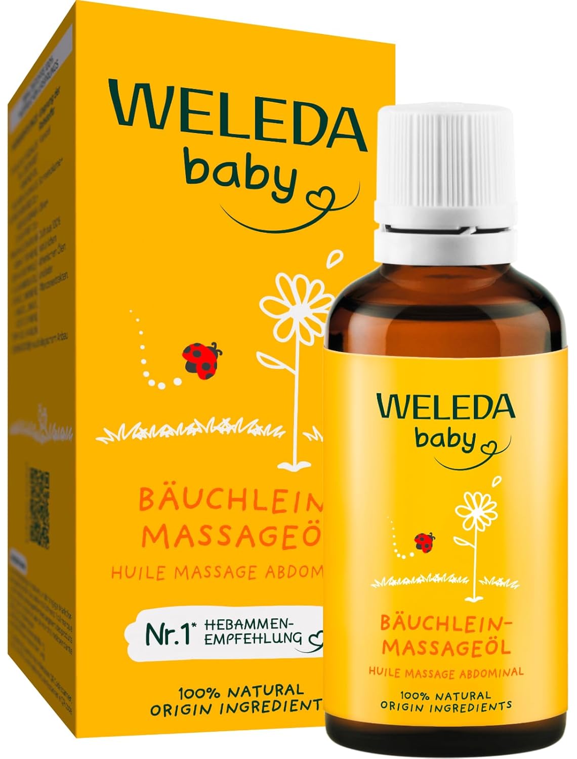 Weleda Baby Abdominal Oil, Natural Cosmetics, Massage Oil for Abdominal Pain and Cramps in Babies and Toddlers, Care Oil to Promote Digestion (1 x 50 ml)