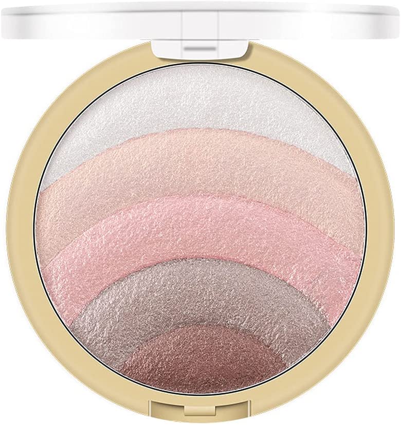 Nicejoy Makeup Blusher Powder Rods-Reloaded Eyeshadow Rainbow High Gloss Eyeshadow Baked Powder Repair Blush Eyeshadow Palette Long Lasting Rainbow Face Contour Highlight Palette 10g