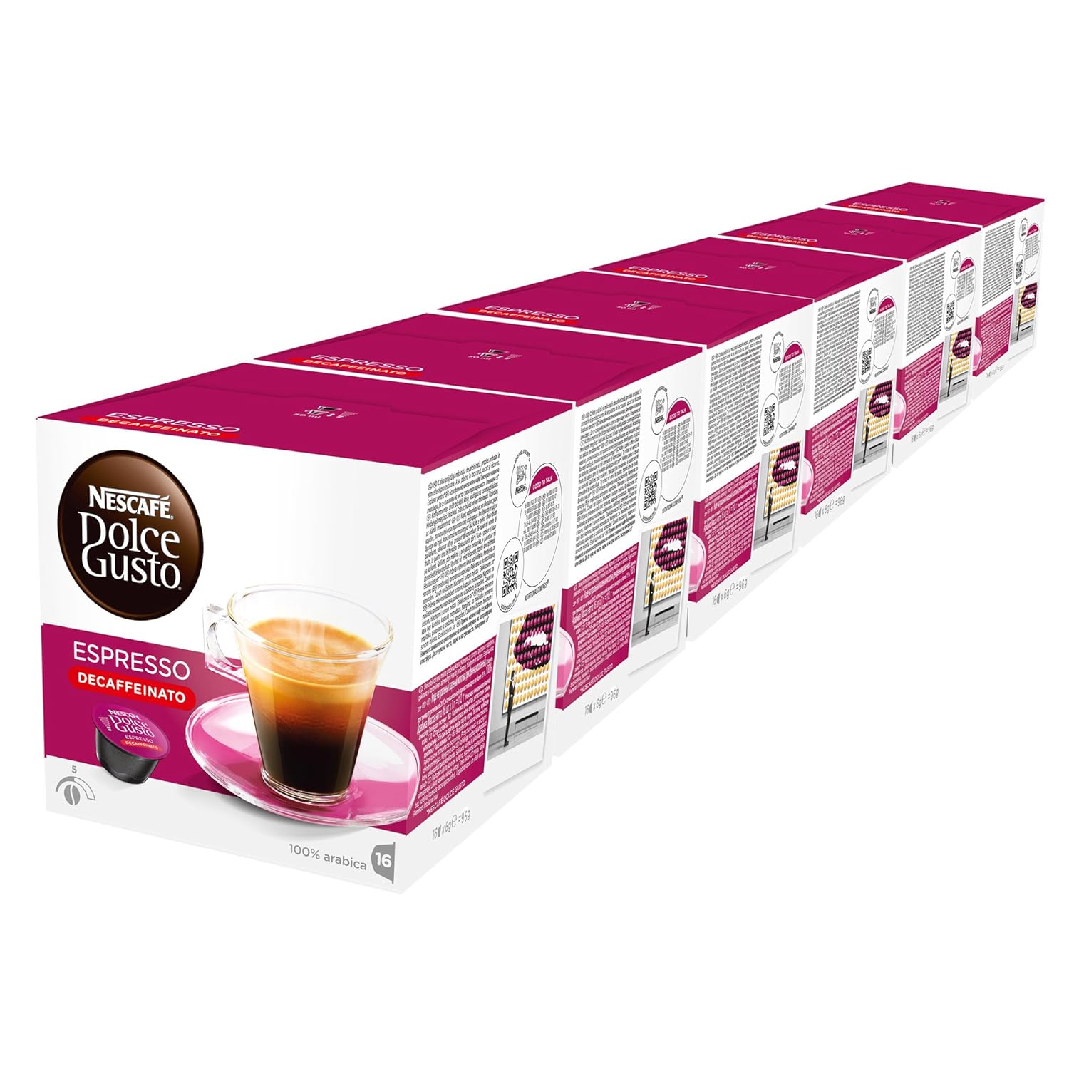 NESCAFE Dolce Gusto Espresso Decaffeinated Espresso Decaffeinated Espresso 6 Packungen 16 Capsules (96 Capsules)
