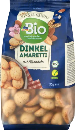 dmBio Spelled amaretti with almonds, 125 g