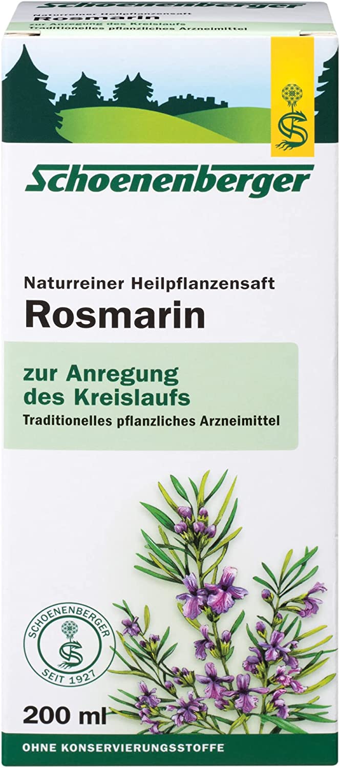 ROSMARIN Schoenenberger Natural Pure Medicinal Plant Juice Rosemary, 200 ml Solution