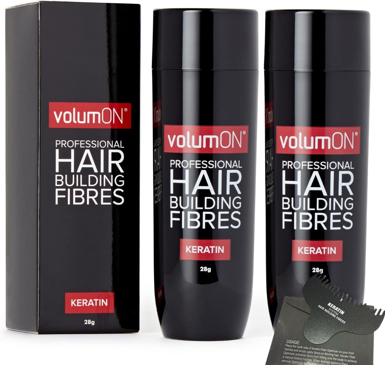 Hair Fibers x2 Volume Keratin Hair Building Fibers for Thinning Hair - Immediately Conceals Thinning Areas for Fuller, Thicker Hair