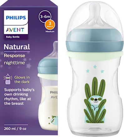 Philips Avent Babyflasche Natural nighttime, blau, 260 ml, 1 St