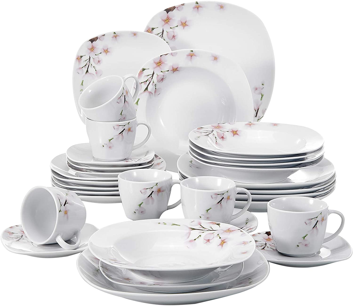 Veweet Annie Porcelain Dinner Service Set, 18 / 36-Piece Crockery Set, 20