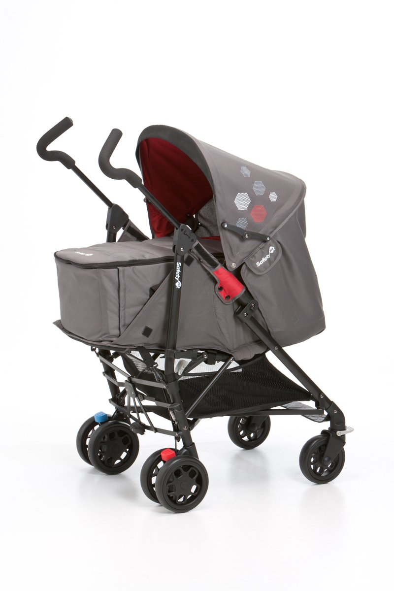 Safety 1st Easy Way Comfort Pram Set with Soft Baby from Birth to 15 kg Red Mania
