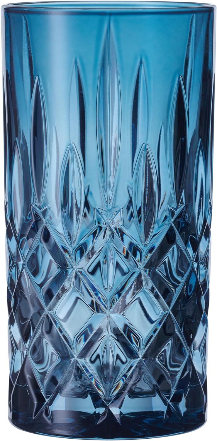 Spiegelau & Nachtmann, 2-part long drink cup set, blue long drink glass, crystal glass, 295 ml, vintage blue, noblesse vintage, 105441