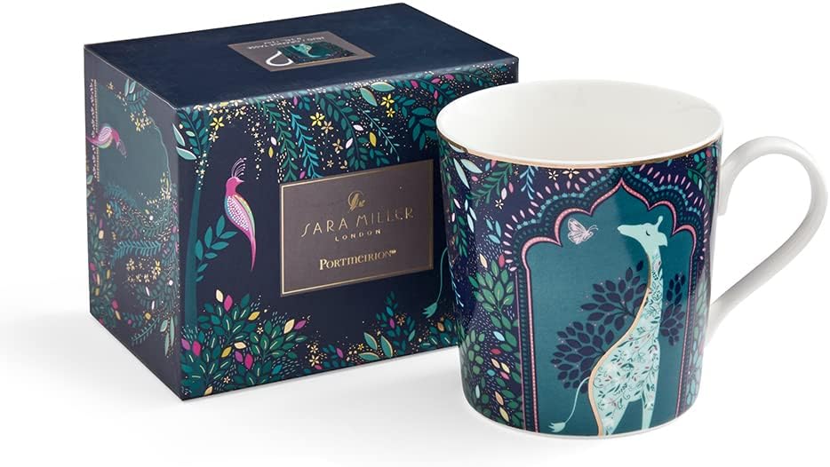 Portmeirion Home & Gifts Sara Miller London Mug - Giraffe\'s Courtyard, Midnight (SMIM78914-XG)