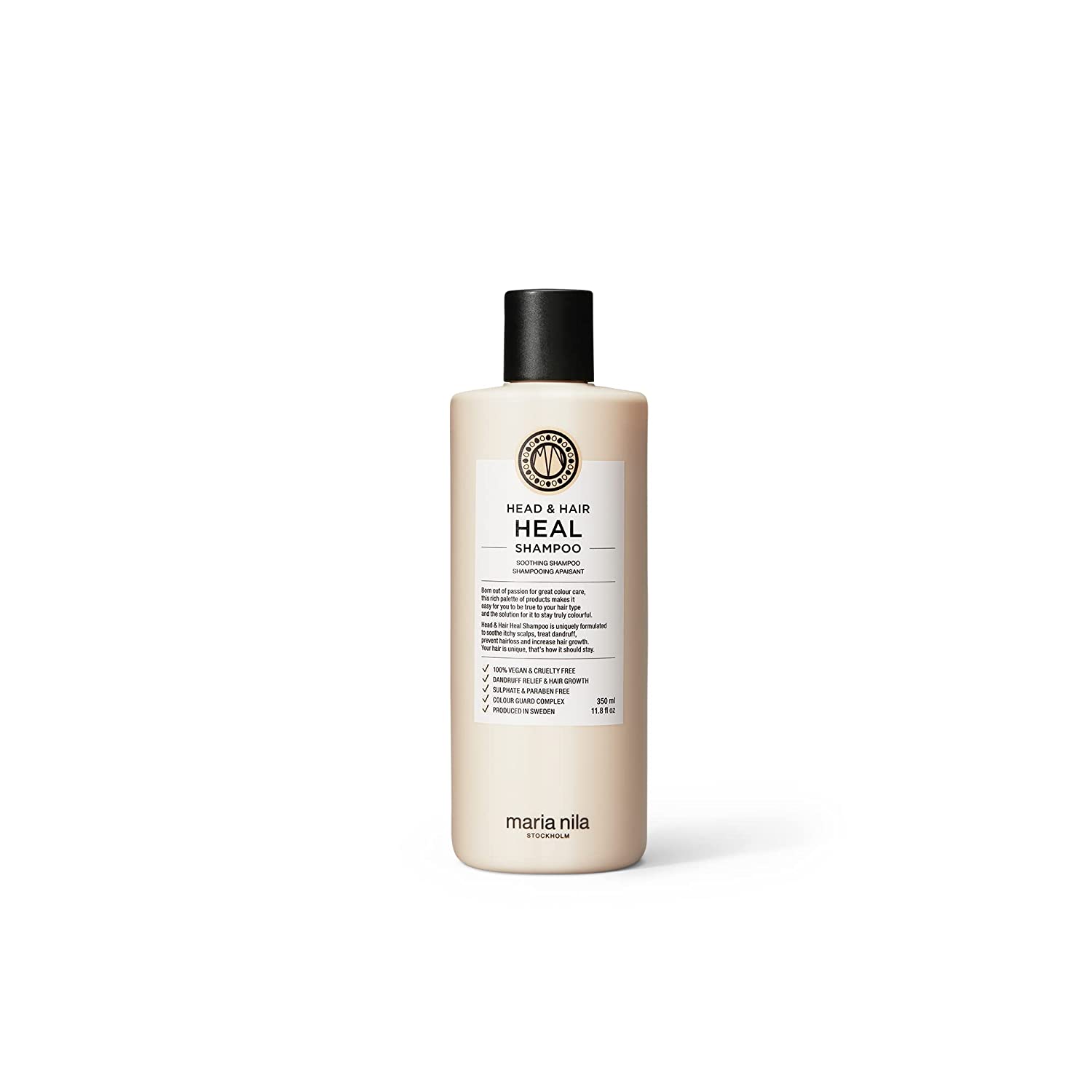 Maria Nila Anti Dandruff Shampoo Head & Hair Heal, Anti-inflammatory Shampoo for Men and Women Against Scalp Irritation, Stimulates Hair Growth, 350 ml, ‎beige
