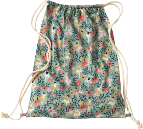ALANA Gym bag with flowers & ballerina pattern, green, approx. 32 x 40cm, 1 piece