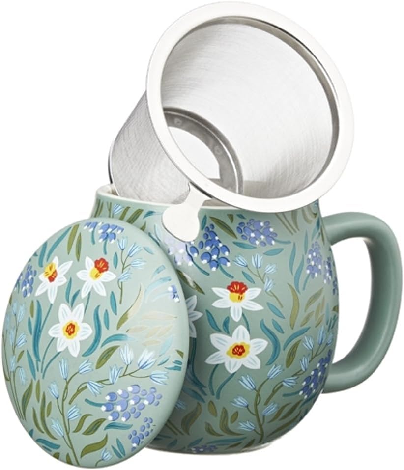 LA VIA DEL TE Porcelain Teapot with Stainless Steel Filter 0.35 L Blomming Celoadon