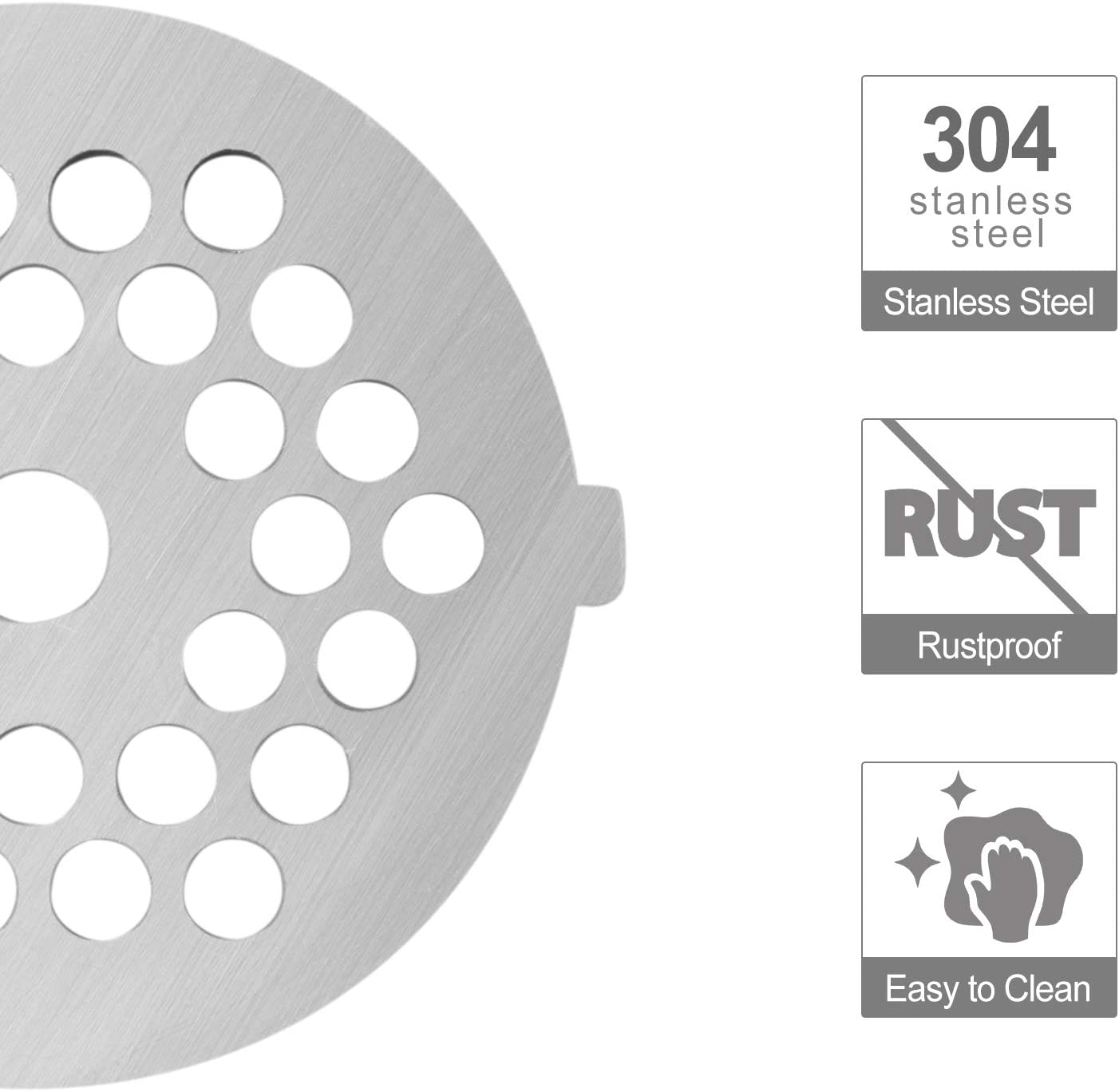 Supkiir Stainless Steel Mincer Plate Discs for Food Chopper and Mincer Machine Parts / 5 mm