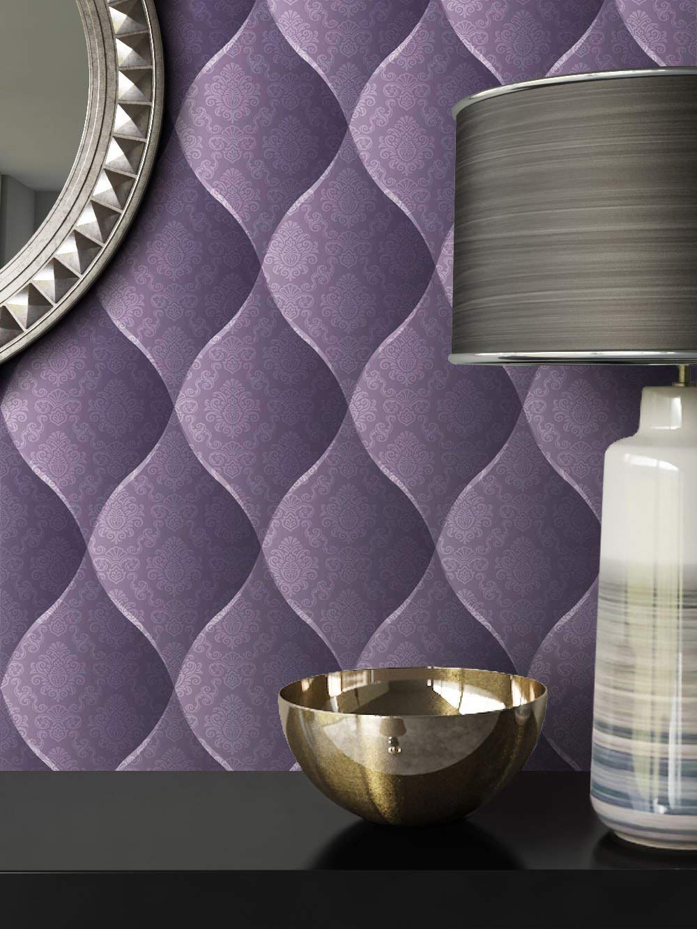 Newroom Design Newroom Baroque Wallpaper Purple Wallpaper Grey Baroque Wallpaper – Glamour