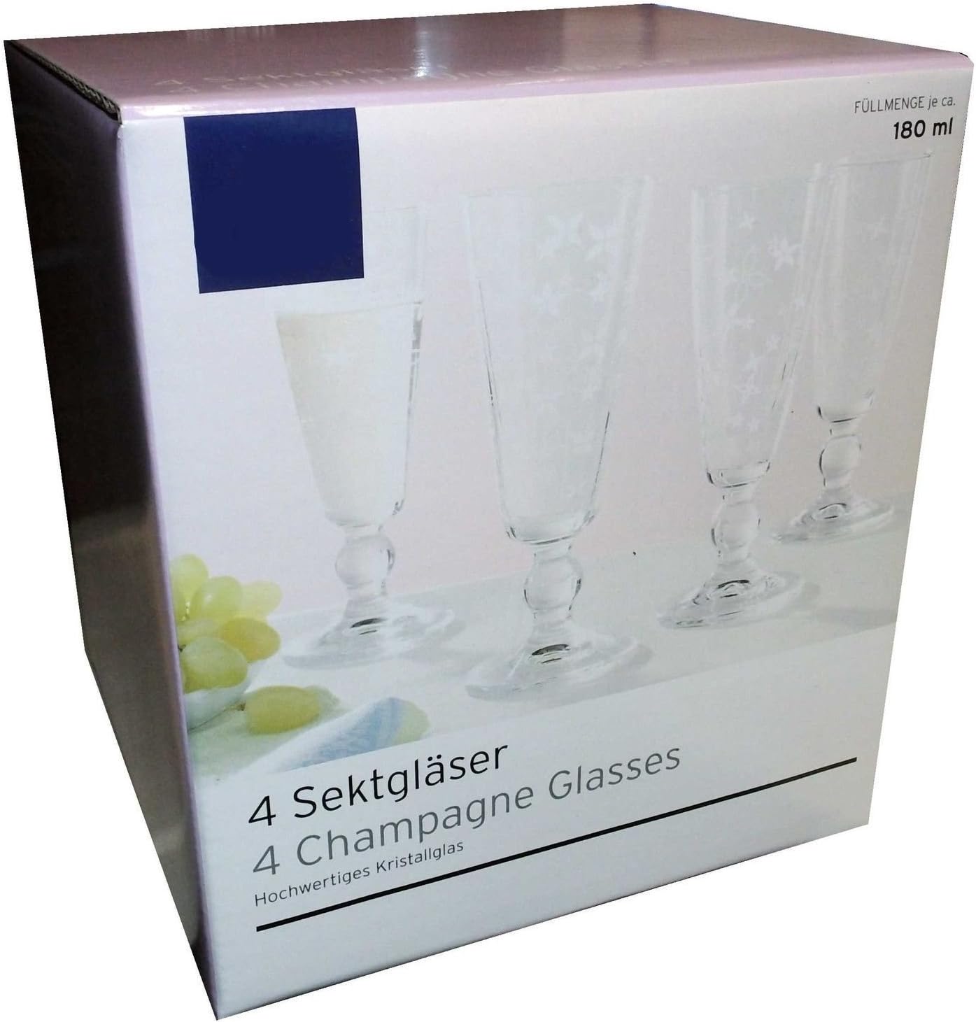 Tchibo 4 Crystal Champagne floods with ornaments ornaments