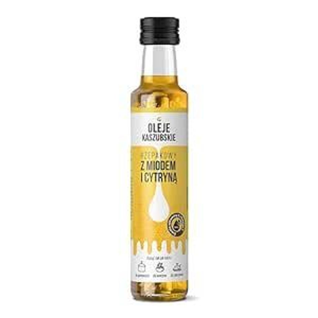 4BEE Rapeseed Oil with Honey and Lemon 250 ml – Natural Flavor – Rich in Omega-3 and Vitamin E – Ideal for Salads, Marinades, etc.