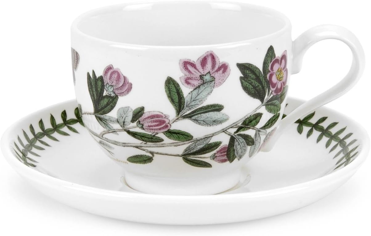 Portmeirion Botanic Garden - Tea Cup and Saucer Traditional Shape - Rhododendron