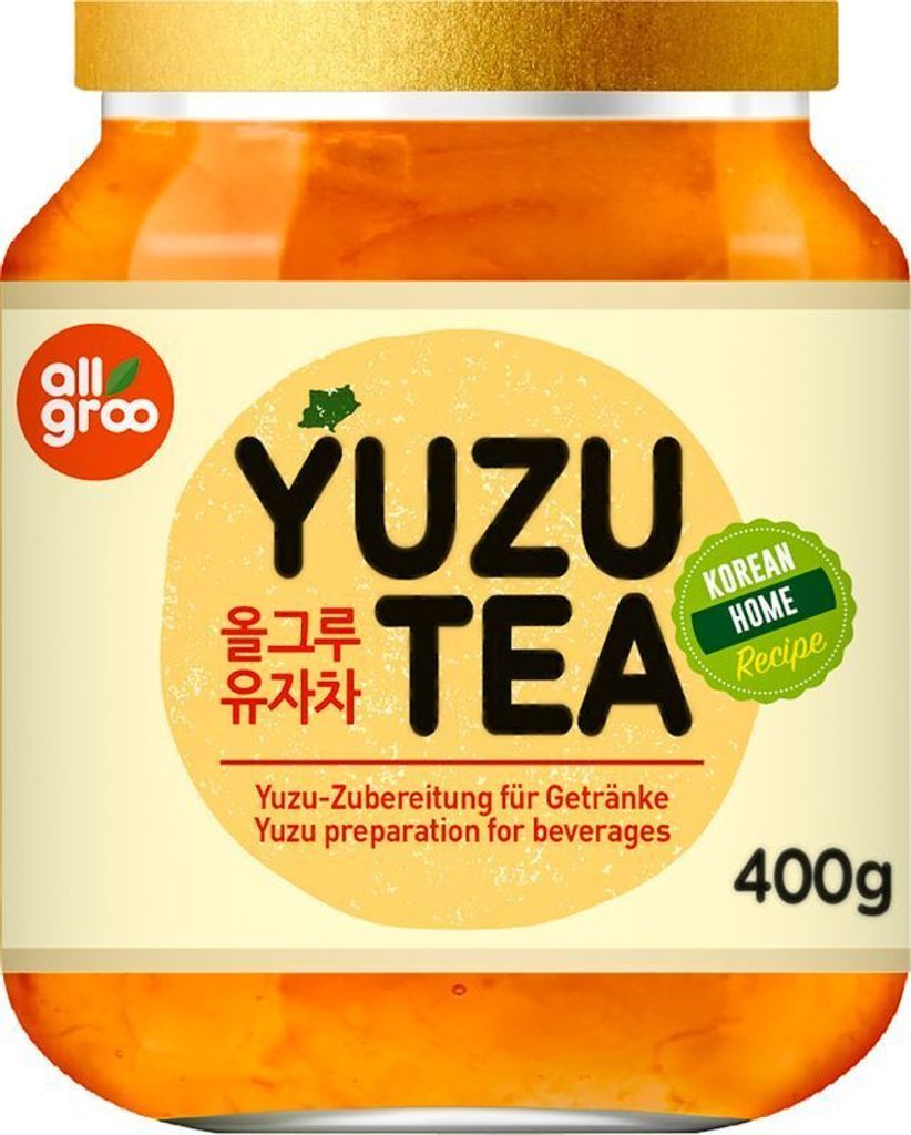 4-pack - ALLGROO Yuzu Tea (4 x 400g) Preparation for tea and soft drinks with 50% yuzu fruit 1600g