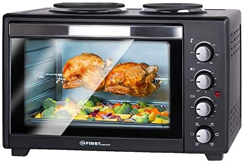 TZS First Austria - 30 litre 3200 watt mini oven with hotplates and crumb t