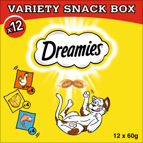Dreamies Cat treat mixed box multipack (12x60 g), 720 g