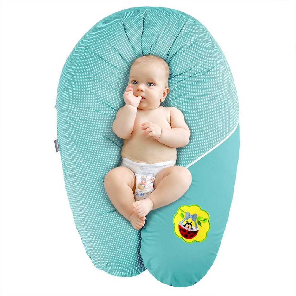 Sei Design Nursing Pillow Pregnancy Pillow with Zip Cover 190 x 30 cm - 170 x 30 cm Filling: fibre balls