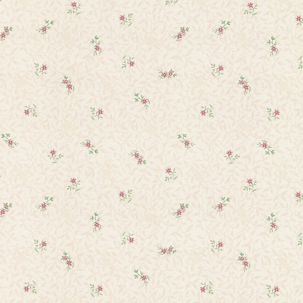 galerie-24 Pp27837  Pretty Drucke 4 Polka Blumen Beige Tapete Pink Galerie
