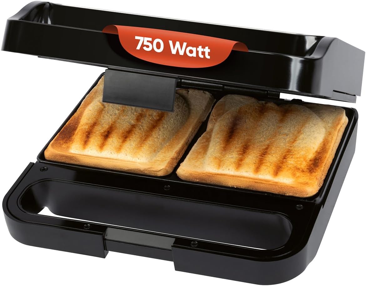 ProfiCook Sandwich Maker | Shell Shaped Sandwiches with Extra Filling | Non-Stick Coating | XXL Toast Slices | 750 Watt Toaster Sandwich Toaster | Baking Basket | Sandwich Maker | PC ST 1297
