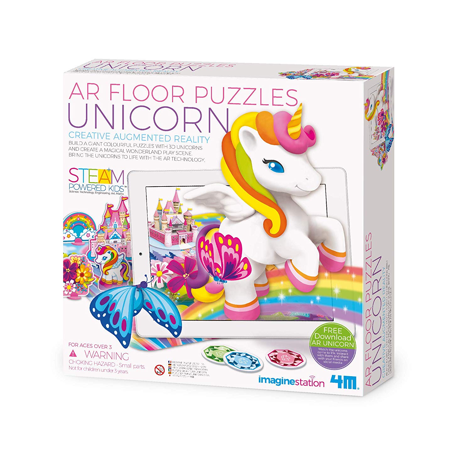 4M 406802 Unicorn Floor Puzzle Augmented Reality Unit, Multi-Coloured