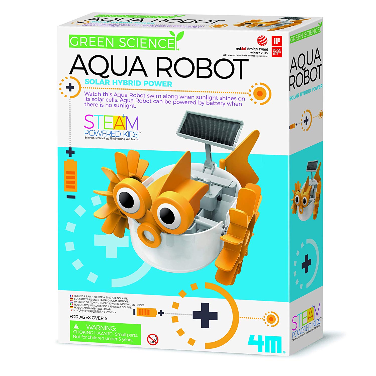 4M Green Science Aqua 403415 Robot-Solar Hybrid Power Multi