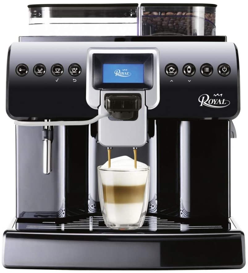 Saeco Royal One Touch Cappuccino Fully Automatic Coffee Machine Black (Commercial Approval, 15 bar, 1400 Watt)