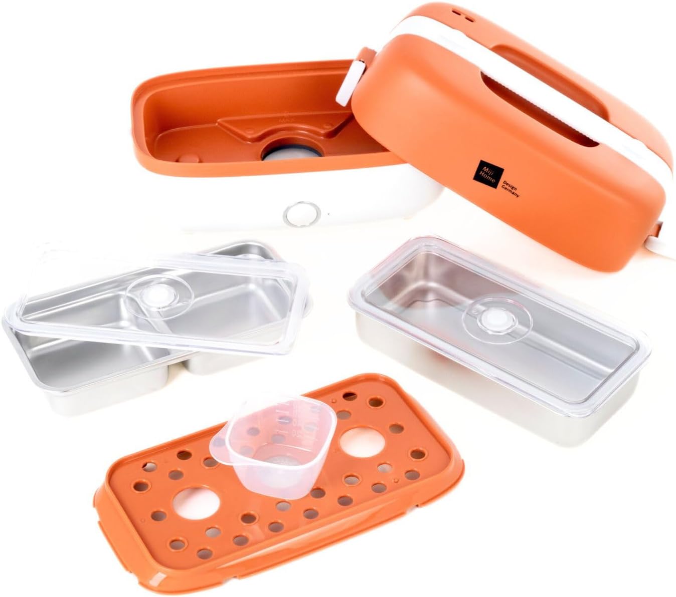 Miji Electric Lunch Box & Mini Camping Stove 1L | 250W Steamer - Quiet, Odorless & Compact for 1-2 Servings