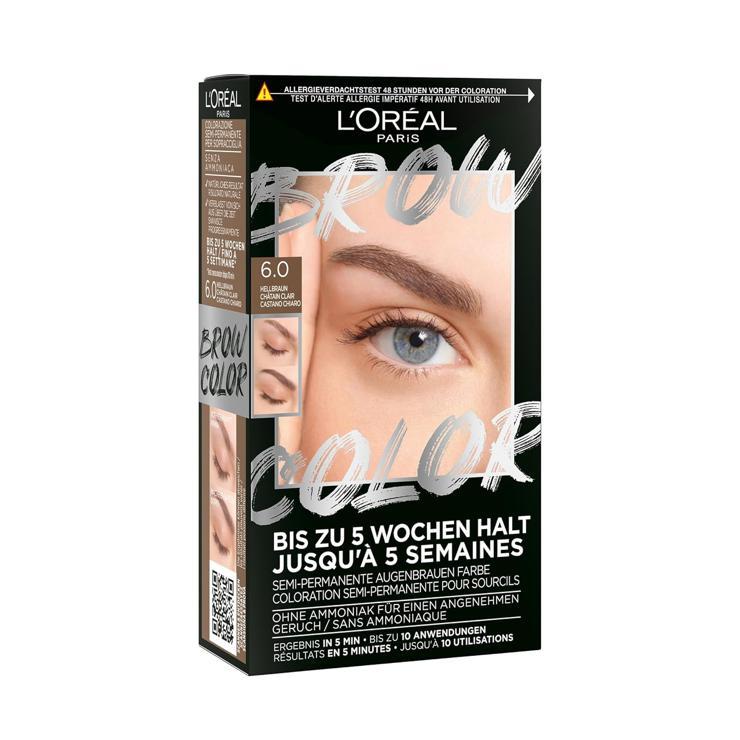 L'Oréal Paris L\'Oréal Paris Eyebrow Color for a Radiant and Perfectly Groomed Look, Ammonia-Free Eyebrow Color, Up to 10 Applications per Pack, Brow Color, 6.0 Light Brown