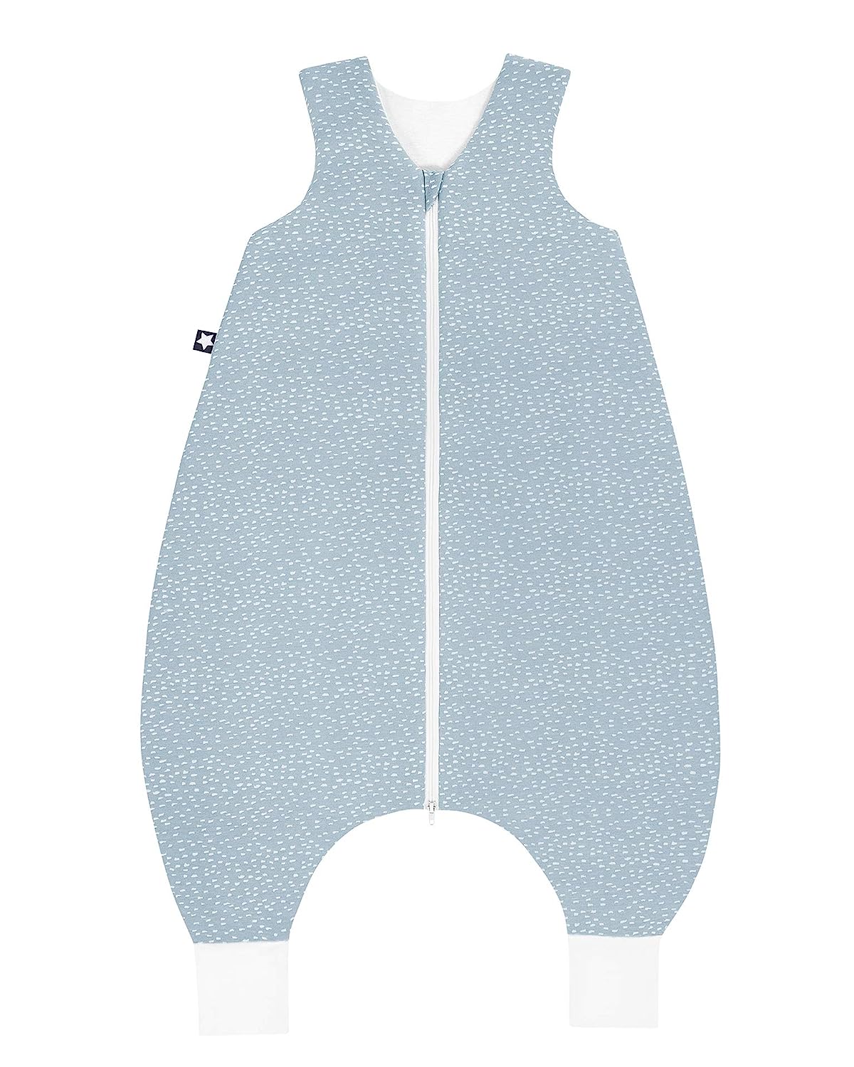 Julius Zöllner 9082567310 Jersey Jumper - Sleeping Bag with Legs, Tiny Squares Greenery, approx. 80 cm