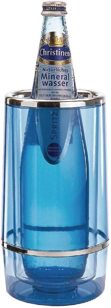 APS U219 Wine Bottle Cooler, Blue Tint Acrylic