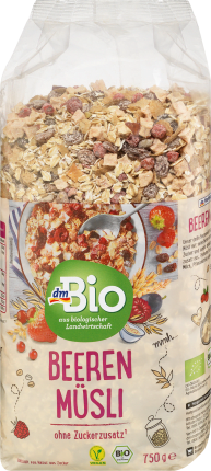dmBio Berry muesli without added sugar, 750 g