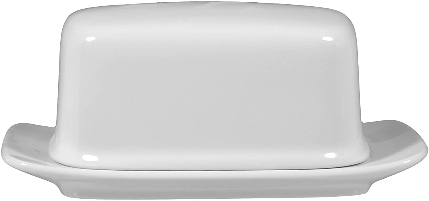 butter dish with cover 250 gr. lukullus weiss uni 00006 by Seltmann Weiden