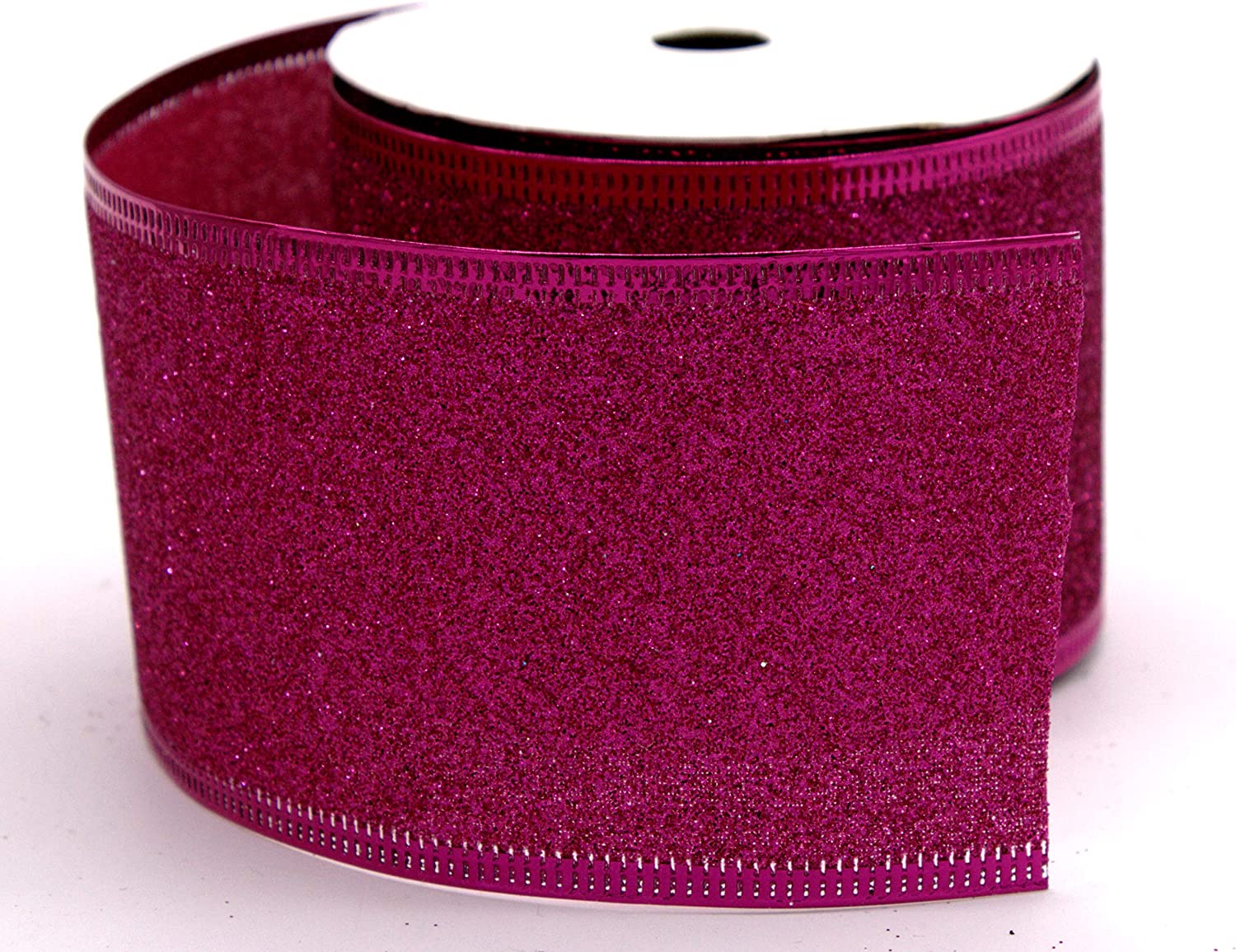 Daro Deko Fabric Ribbon 6.3 Cm X 2.70 M In White/Silver/Purple - 1 Piece Or