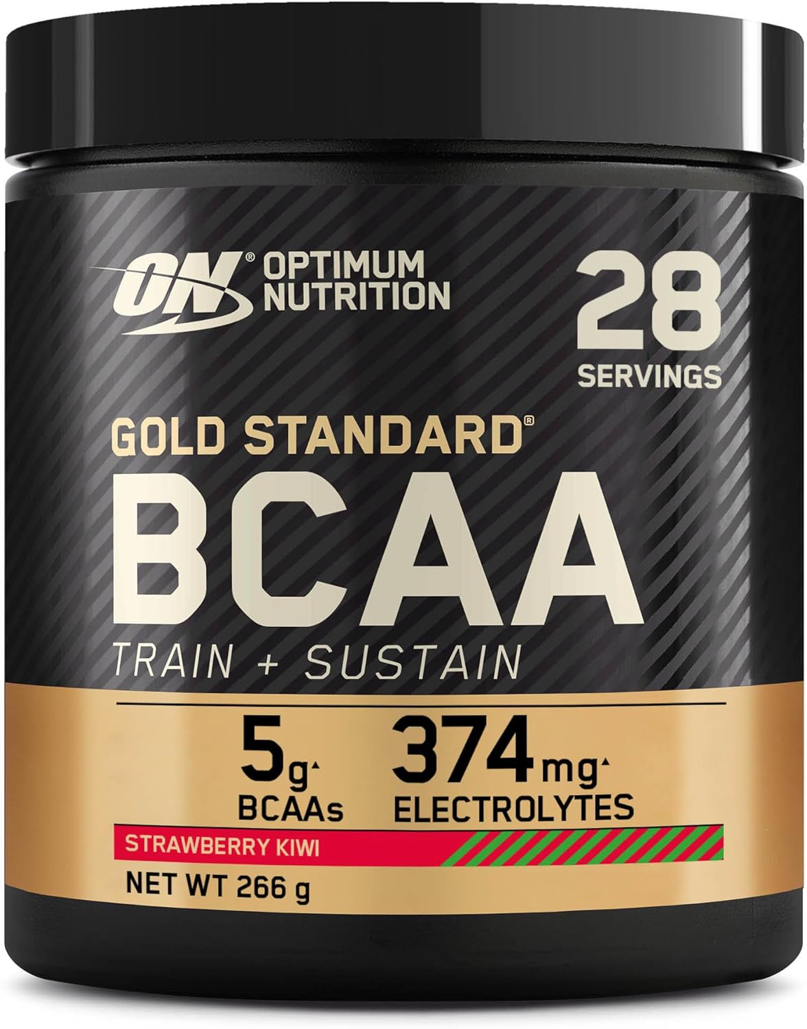 Optimum Nutrition Gold Standard BCAA Powder Branch Chain Amino Acids Supplement with Vitamin C, Wellmune and Electrolytes for Intra Workout Support, Strawberry Kiwi, 28 Servings, 266g