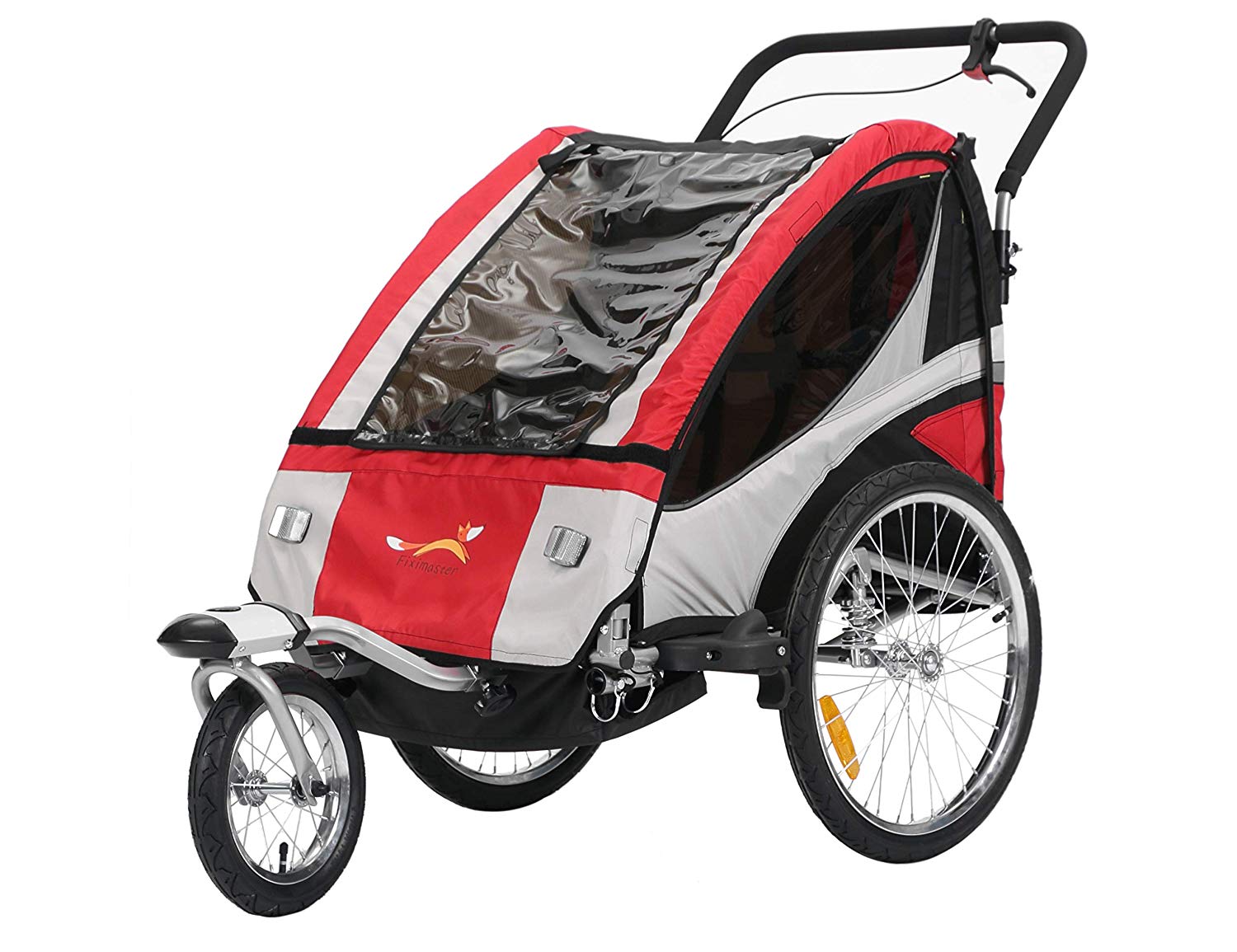 Fiximaster Fixative Master Multifunktion 2-in-1 Bicycle Trailer/Jogger Baby Jogger Hand Trolley – Red BT504S New
