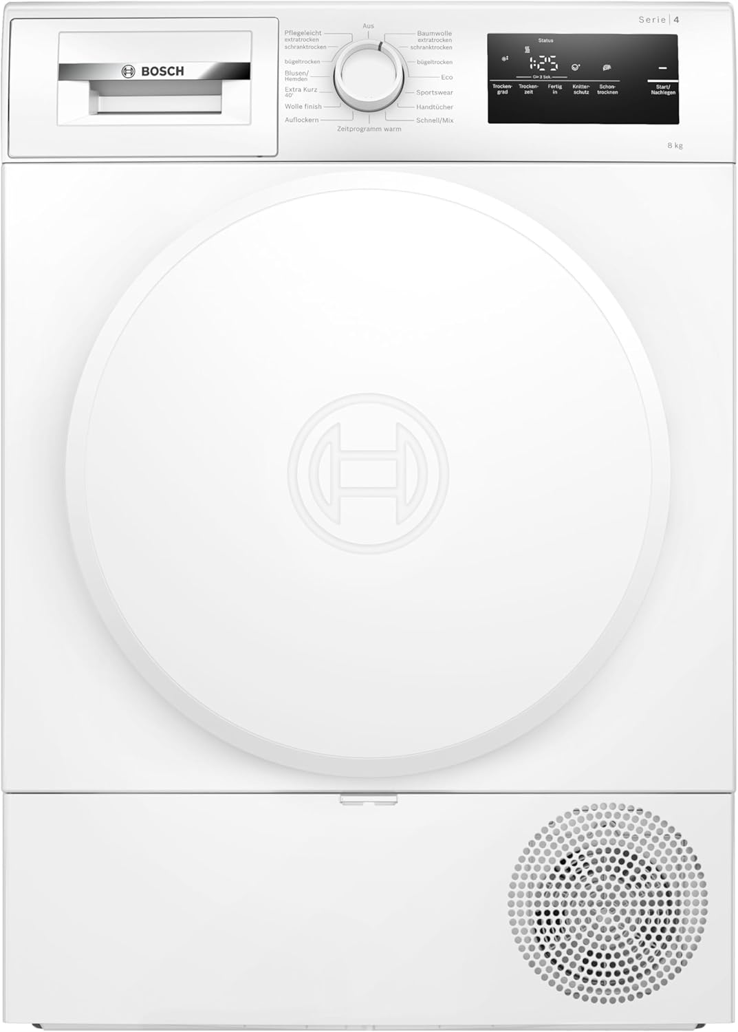 Bosch WTH83VV4 Series 4 Heat Pump Dryer, 8 kg, AutoDry, Quick-40 Drying, Refill Function, Sensitive Drying System, Anti Vibration Design, 63 dB, LED Display, Touch Control, Time Delay