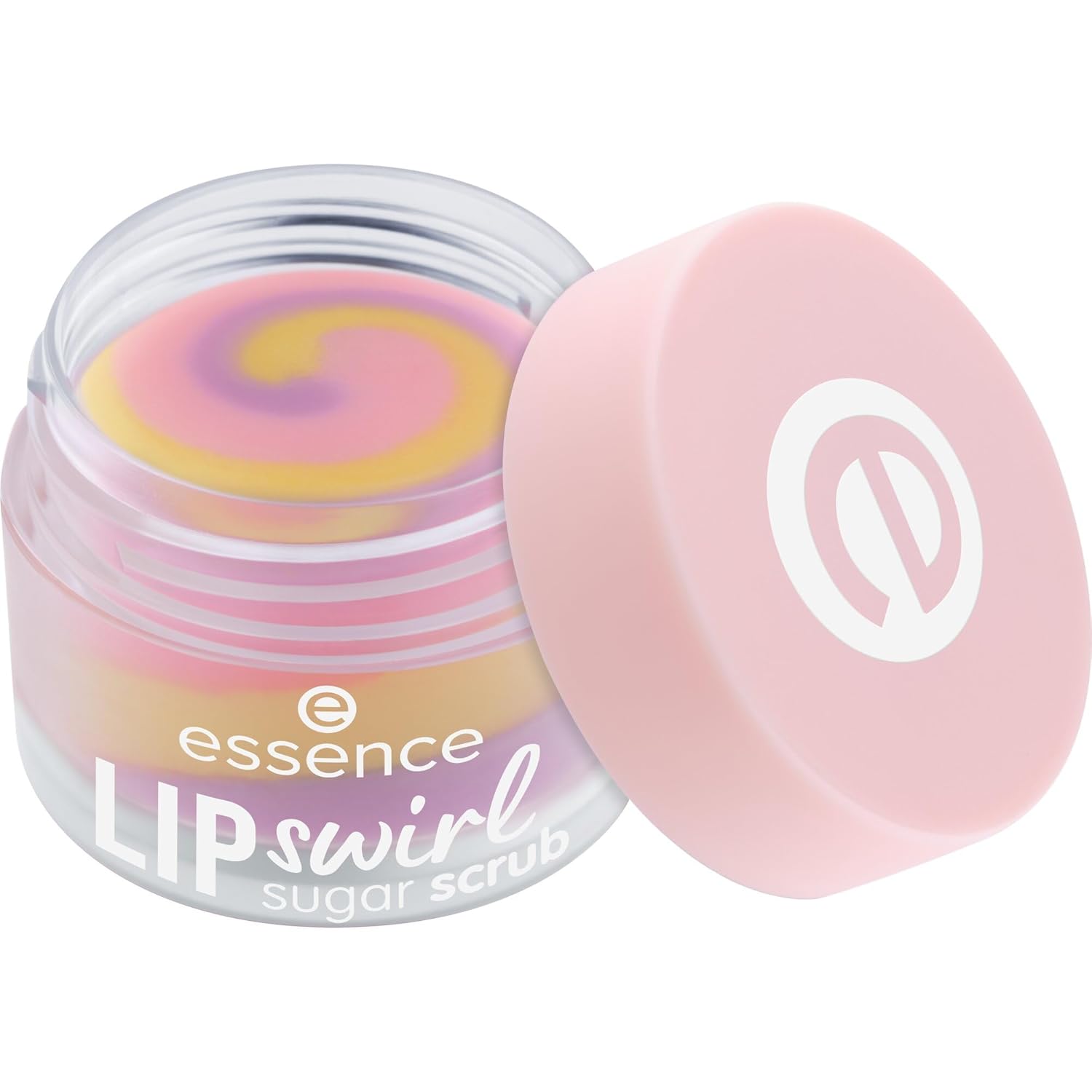 essence Lip Swirl Sugar Scrub, No. 01, Multicolored, Nourishing, Natural, Vegan, Paraben-Free, Microplastic Particles, Nanoparticles Free, Pack of 1 (8 g)