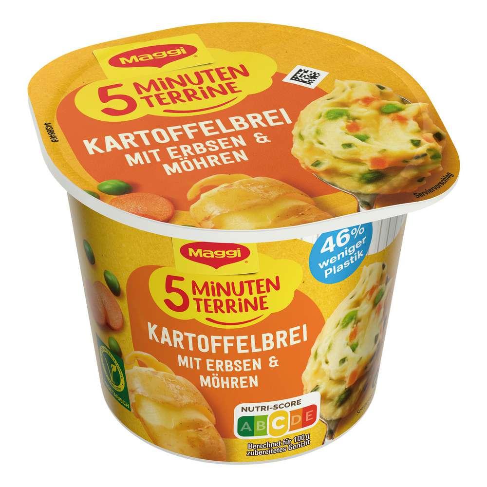 Maggi 5-minute terrine, mashed potatoes with peas & carrots