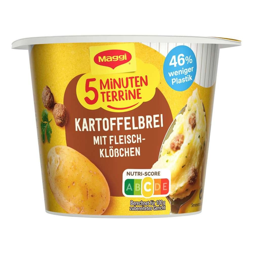 Maggi 5 minute terrine, mashed potatoes with meatballs