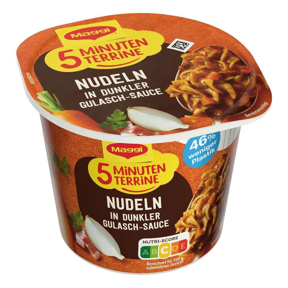 Maggi 5-minute terrine, noodles in dark goulash sauce