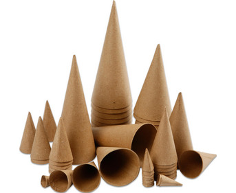 50 cardboard cones, various sizes