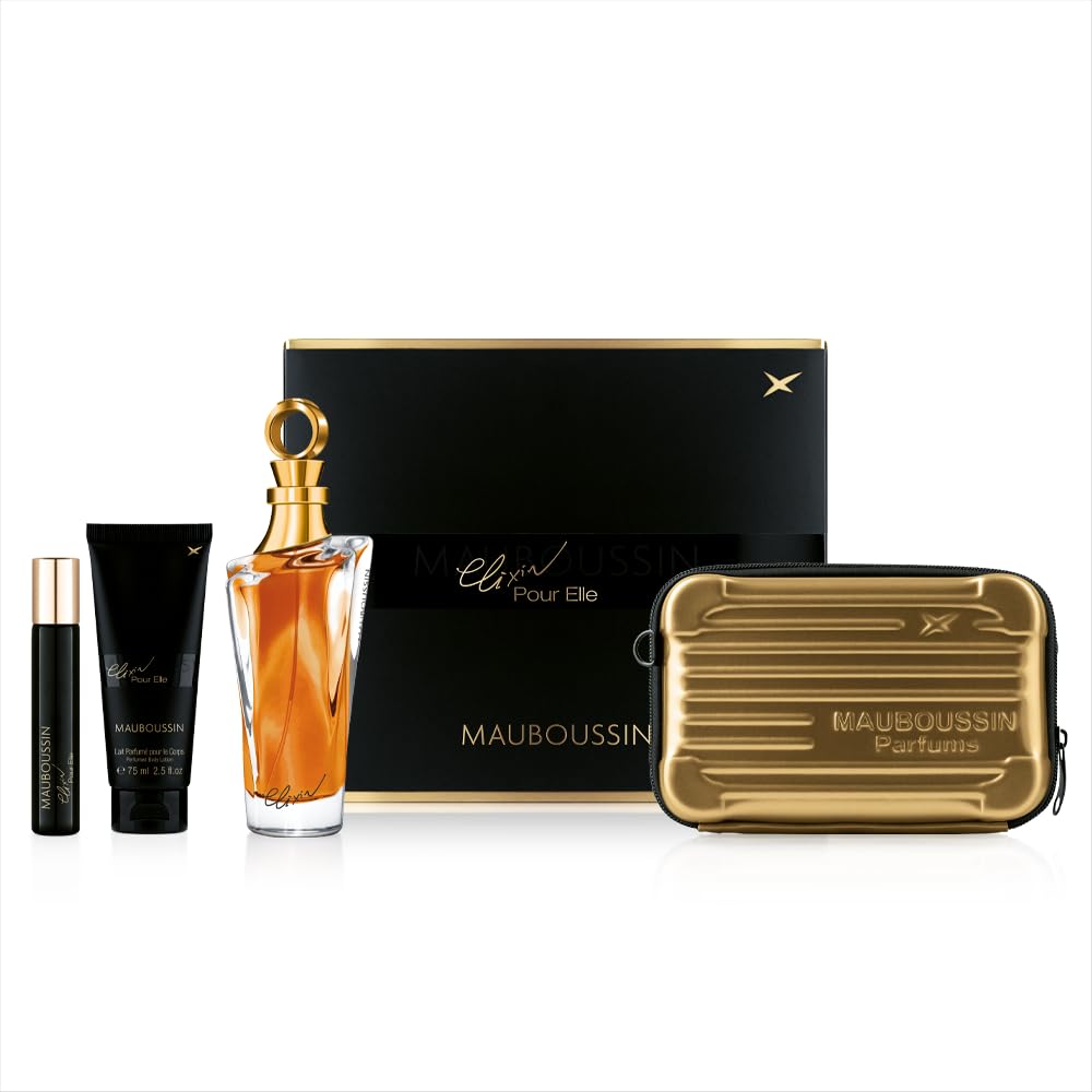 Mauboussin - Prestige 2024 Elixir Pour Elle Set: Eau de Parfum 100 ml, Body Milk 75 ml, Travel Spray 20 ml & Shoulder Bag