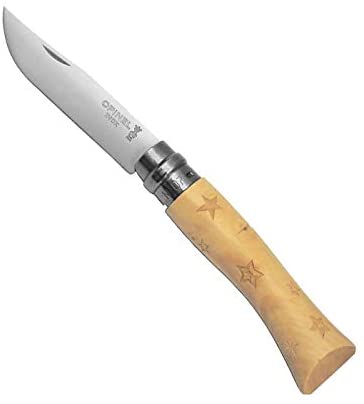 Opinel Knife Nature Boxwood Design Engraving With Rustproof Blade