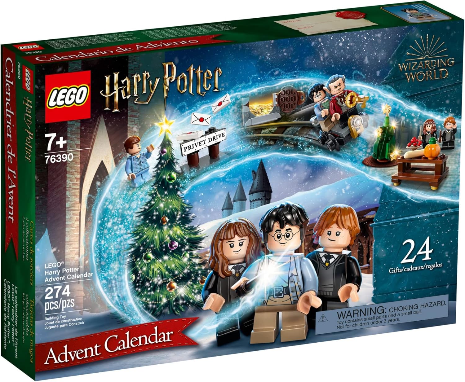 LEGO 76390 Harry Potter Advent Calendar 2021, Christmas Calendar, Children from 7 Years with 6 Mini Figures and Game Board